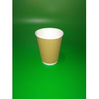 Стакан бумажный двухслойный для кофе КРАФТ д=80 мм, 250 мл, 32 шт/упак,800 шт/кор
